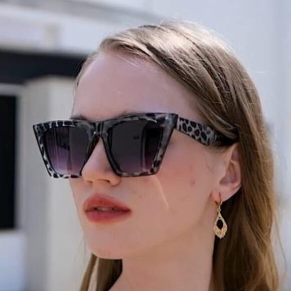 Vintage Square Cat Eye Sunglasses Women Trendy Cateye Sunglasses